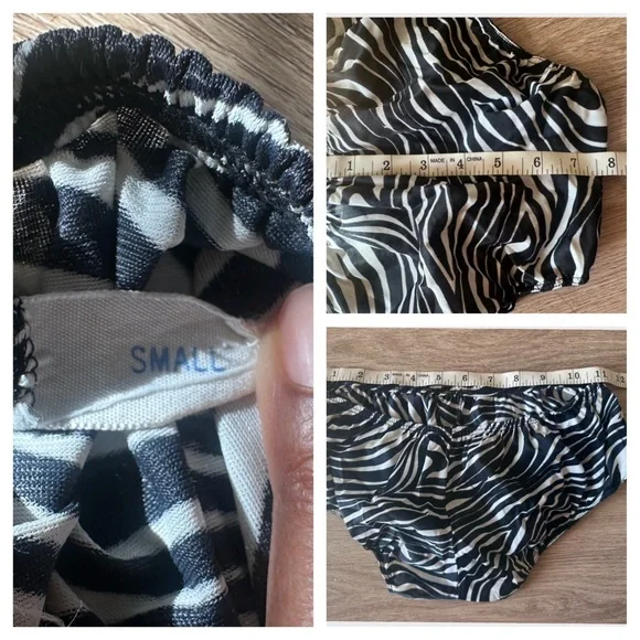 VAL MODE Vintage Zebra Print Lingerie Lounge Set Babydoll Top & Bloomers S